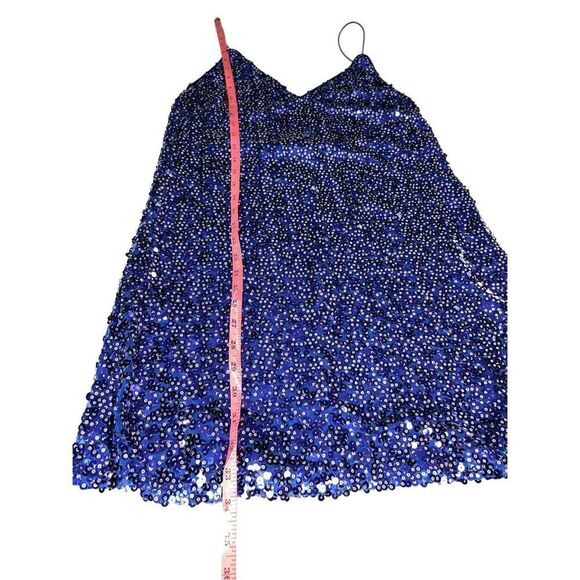 Lulus Large Force of Fashion Royal Blue Backless Sequin Mini Dress sexy New - Picture 6 of 7